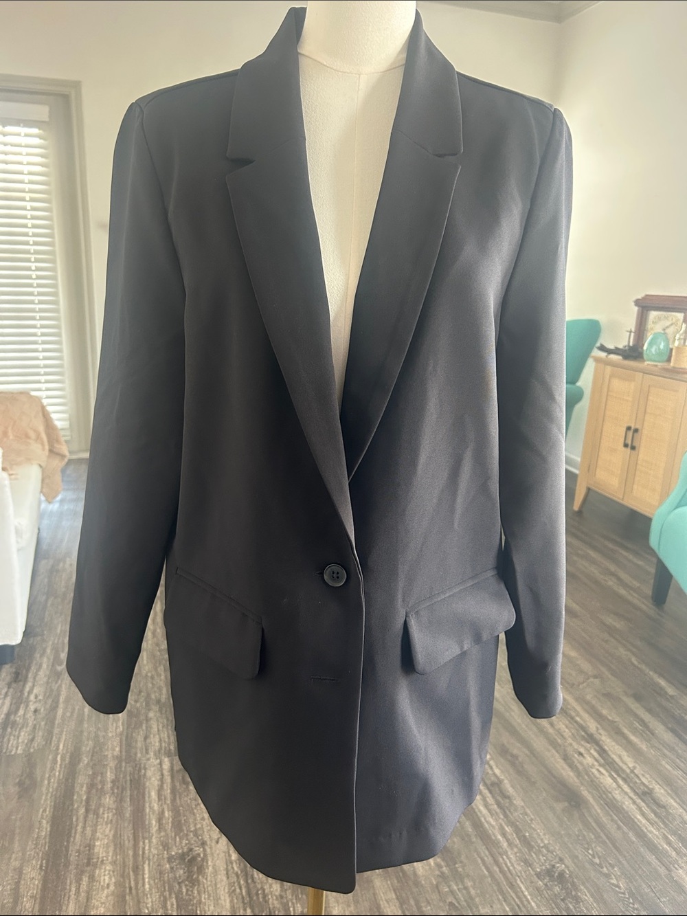 Old Navy Classic Black Women's Blazer Jacket - Timeless Single-Button Coat